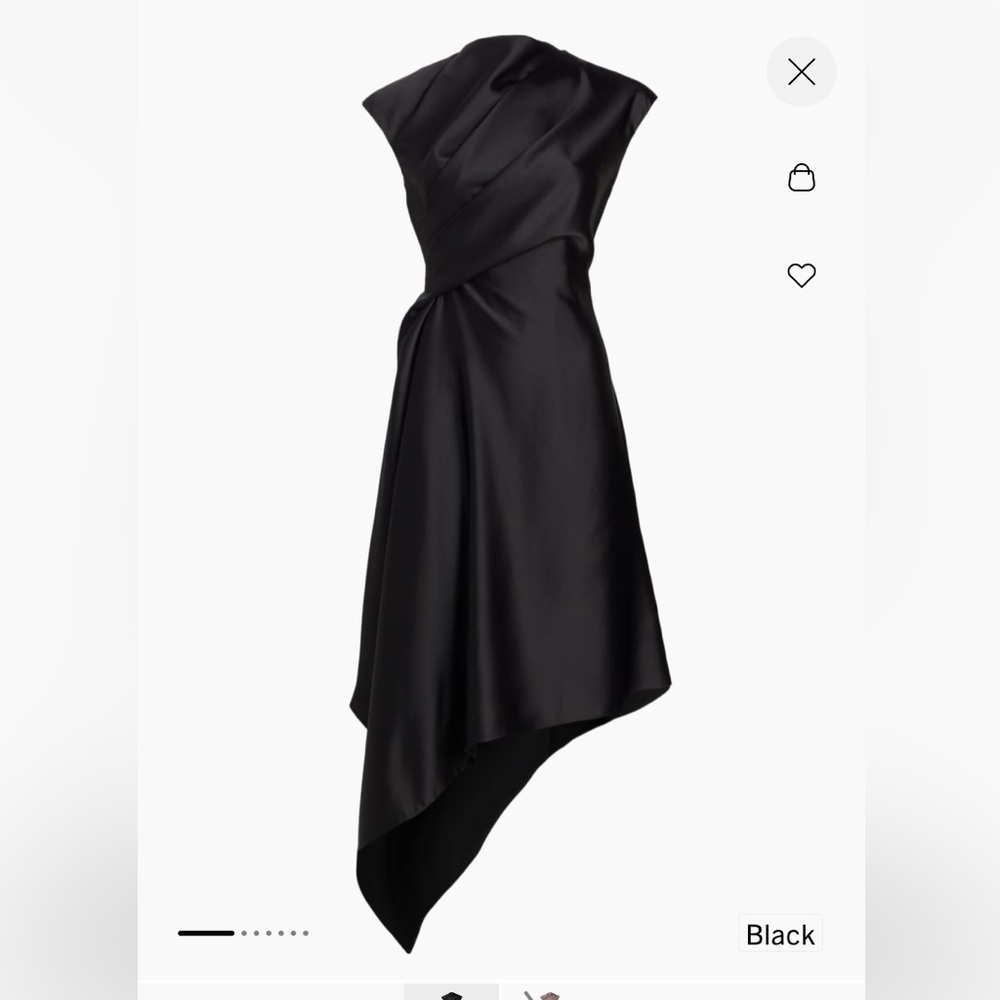 Amsale
Draped Satin Asymmetric Cocktail Dress
Black size 8